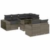 vidaXL 11-tlg. Garten-Sofagarnitur mit Kissen Grau Poly Rattan