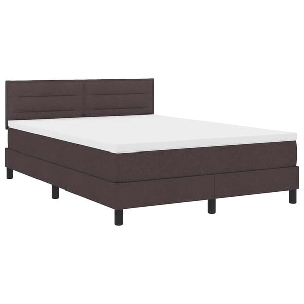 vidaXL Boxspringbett mit Matratze Dunkelbraun 140 x 200 cm Stoff
