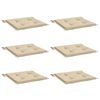 vidaXL Gartenstuhl-Kissen 6 Stk. Beige 40x40x4 cm Oxford-Gewebe