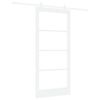 vidaXL Schiebet&uuml;r ORKDAL Wei&szlig; 93 x 202 cm Massivholz Kiefer und Glas