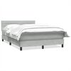 vidaXL Boxspringbett mit Matratze Hellgrau 140x210 cm Samt