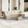 vidaXL 8-tlg. Garten-Sofagarnitur mit Kissen Beige Poly Rattan