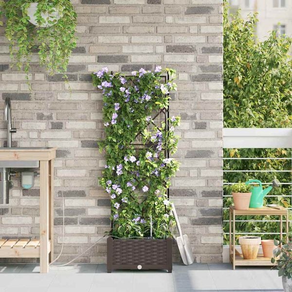 vidaXL Garten-Pflanzgef&auml;&szlig; Braun 40 x 40 x 126 cm Stahl