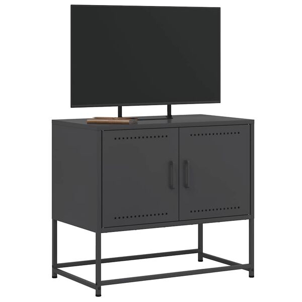 vidaXL TV-Schrank Schwarz 68,5x39x60,5 cm Stahl