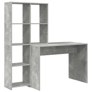 vidaXL Schreibtisch Betongrau 138,5 x 55 x 143 cm Holzwerkstoff