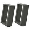 vidaXL Couchtischbeine U-Form 2 Stk. Anthrazit 30x(30-31) cm Stahl
