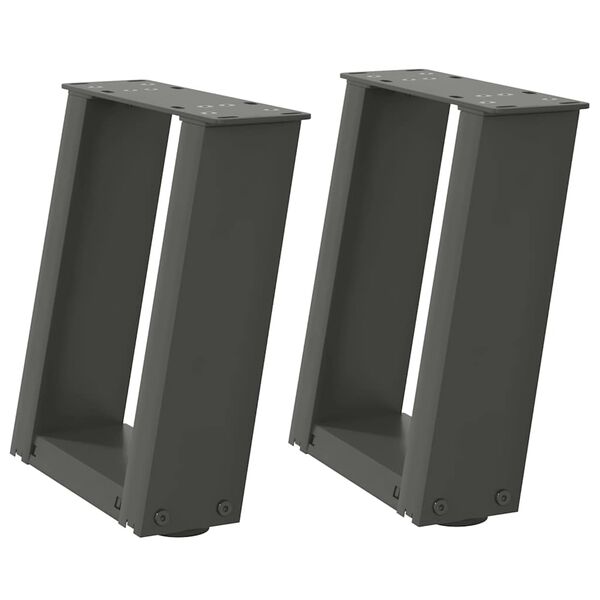 vidaXL Couchtischbeine U-Form 2 Stk. Anthrazit 30x(30-31) cm Stahl