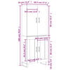 vidaXL Highboard Räuchereiche 69,5x34x180 cm Holzwerkstoff