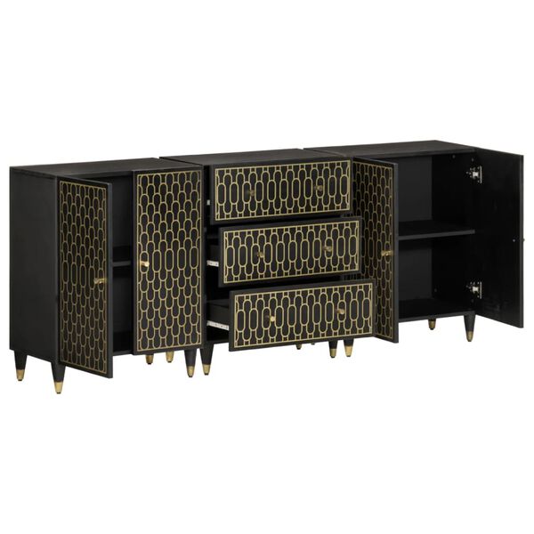 vidaXL Beistellschr&auml;nke 3 Stk. 60x33x75 cm Massivholz Mango