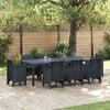 vidaXL Garten-Esstisch Anthrazit 250 x 100 x 73 cm Poly-Rattan