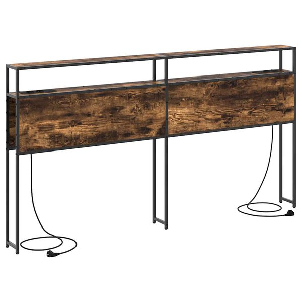 vidaXL Stauraum-Kopfteil mit Regal Räuchereiche 180 cm Holzwerkstoff