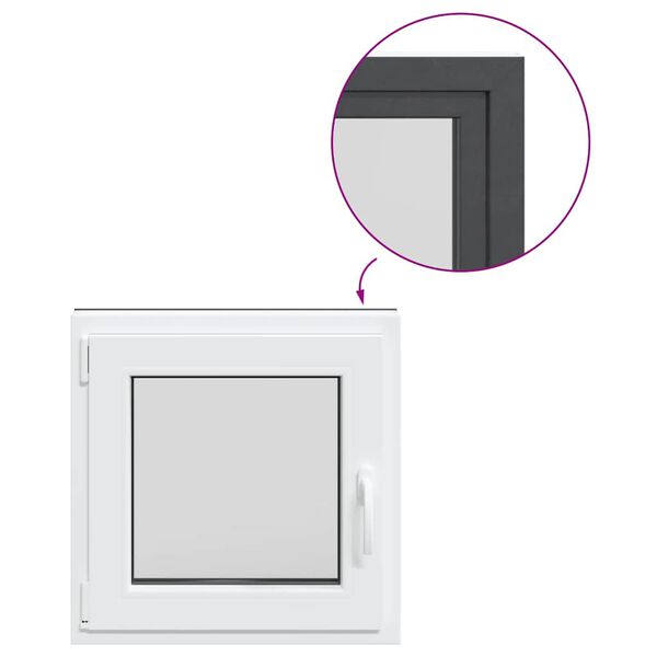 vidaXL Kellerfenster RISOR 60x60 cm Dreh Kipp DIN Links Anthrazit