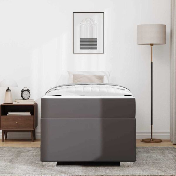 vidaXL Bettrahmen mit Matratze Grau 80 x 200 cm Stoff