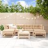 vidaXL 7-tlg. Garten-Lounge-Set Massivholz Kiefer