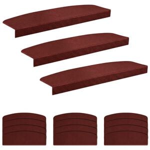 vidaXL Stufenmatten 15 stk. 56 x 17 x 3 cm Bordeauxrot Polyester