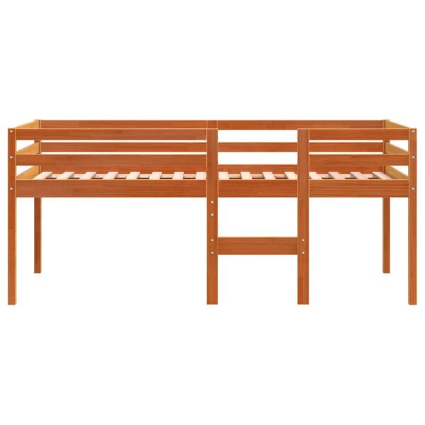vidaXL Hochbett Wachsbraun 80x200 cm Massivholz Kiefer