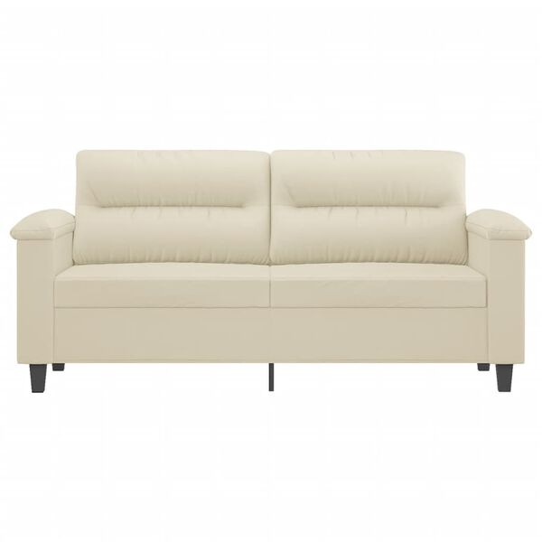 vidaXL 2-Sitzer-Sofa Creme 140 cm Kunstleder