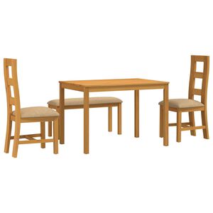 vidaXL Essgruppe 4 stk. Beige Massivholz Eiche