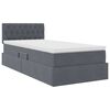 vidaXL Bett mit Stauraum und LED mit LED Dunkelgrau 90 x 190 cm Samt
