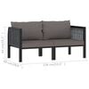 vidaXL 2-Sitzer-Sofa mit Auflage Anthrazit Poly Rattan