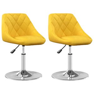 vidaXL Esszimmerst&uuml;hle 2 Stk. Drehbar Senfgelb Samt