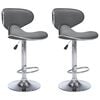 vidaXL Barhocker 2 Stk. Grau Kunstleder