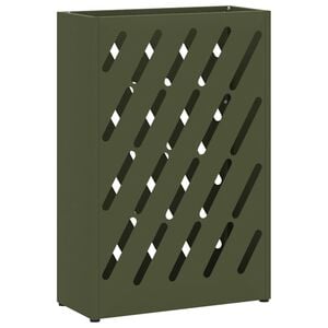 vidaXL Sonnenschirmhalter Olivgr&uuml;n 28 x 12 x 41 cm Stahl