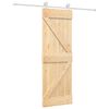 vidaXL Schiebet&uuml;r Nat&uuml;rlich und Wei&szlig; 70 x 210 cm Massivkiefer