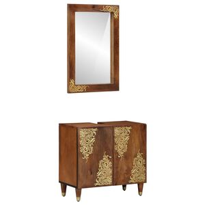 vidaXL Badezimmerschrank-Set 2 stk. Honigbraun 62 x 33 x 58 cm