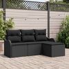 vidaXL Gartensofa-set mit Speicher 4 pcs Schwarz Poly-Rattan