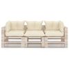 vidaXL Garten-Palettensofa 3-Sitzer mit Kissen Kiefernholz