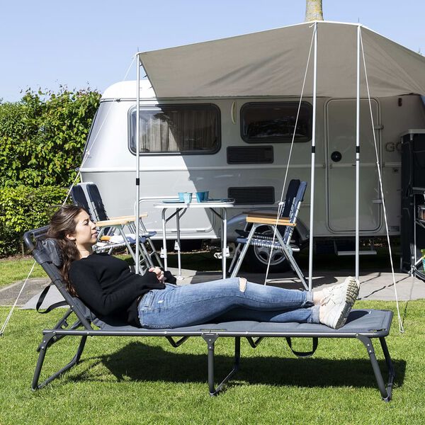 Campart Travel Klappbare Campingliege Ancona Anthrazit 200x67x35 cm