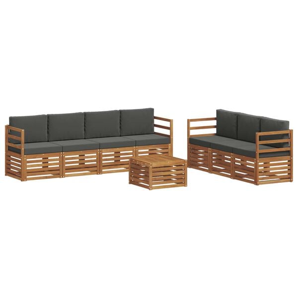 vidaXL Sofagarnituren 8 pcs Natur und Anthrazit Massivholz Akazie