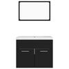 vidaXL Badm&ouml;bel-Set Schwarz Holzwerkstoff