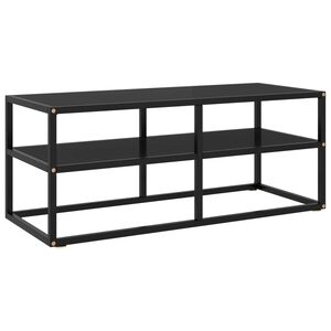 vidaXL TV-Schrank Schwarz mit Schwarzem Hartglas 100x40x40 cm