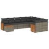 vidaXL 10-tlg. Garten-Sofagarnitur mit Kissen Grau Poly Rattan