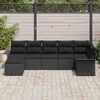 vidaXL Gartensofa-set mit Speicher 7 pcs Schwarz Poly-Rattan