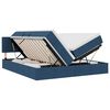 vidaXL LED-Speicherbett mit Matratze Blau 200 x 200 cm Stoff