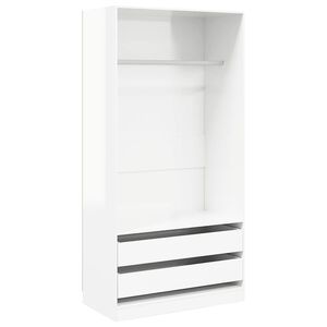 vidaXL Kleiderschrank Hochglanz-Wei&szlig; 100x50x200 cm Holzwerkstoff