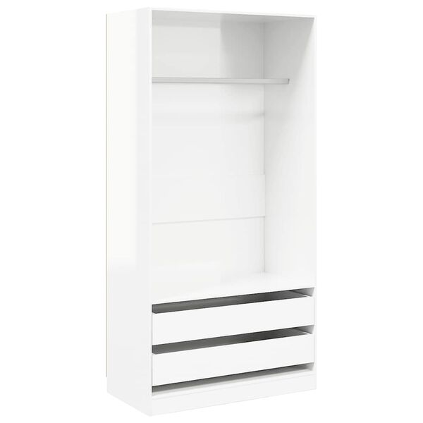 vidaXL Kleiderschrank Hochglanz-Wei&szlig; 100x50x200 cm Holzwerkstoff