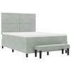 vidaXL Boxspringbett mit Matratze Hellgrau 140 x 200 cm Samt