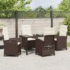 vidaXL Garten Essgruppe mit Kissen 5 pcs Braun Poly-Rattan