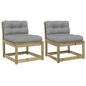 vidaXL Gartensofas mit Kissen 2 Stk. Kiefernholz Impr&auml;gniert