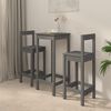 vidaXL 3-tlg. Bar-Set Grau Massivholz Kiefer