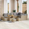 vidaXL Gartensofa-set mit Kissen mit Speicher 12 pcs Beige Poly Rattan