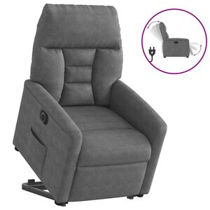 vidaXL Relaxsessel Aufstehhilfe Elektrisch Dunkelgrau Mikrofasergewebe