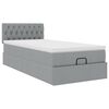 vidaXL Ottoman-Bett mit Matratze Hellgrau 80x200 cm Stoff