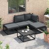 vidaXL Garten-Sofa-Set mit Kissen 5 pcs Schwarz Aluminium