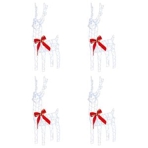 vidaXL Weihnachtsrentier 4 stk. 360 LEDs Kaltwei&szlig; 33 x 12 x 55 cm