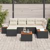 vidaXL Gartensofa-set mit Kissen 7 pcs Schwarz und Creme Polyrattan